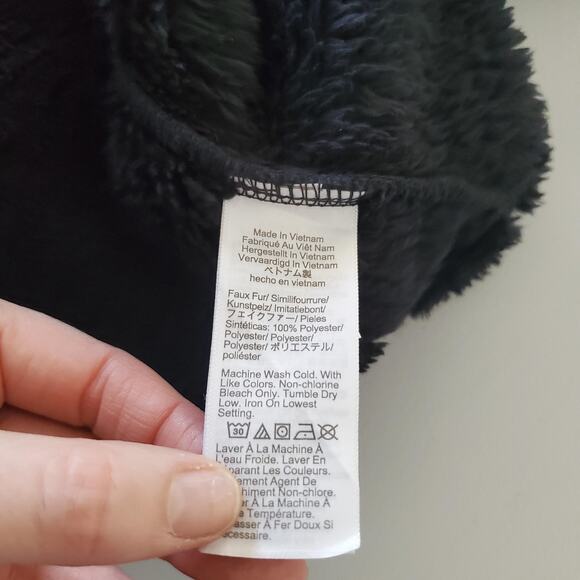 J.Crew Pullover Womens Medium Black Sherpa Fleece Half Zip Teddy Cozy FA21 AZ295 - Picture 8 of 9